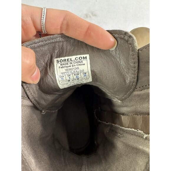 Sorel Emelie Conquest Combat Waterproof Brown Army Green Boots Womens 11 Read - Picture 6 of 7